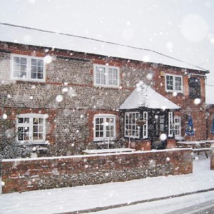 The Barley Mow in the snow
