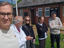 Soren and friends with Alan Gough, Club Secretary