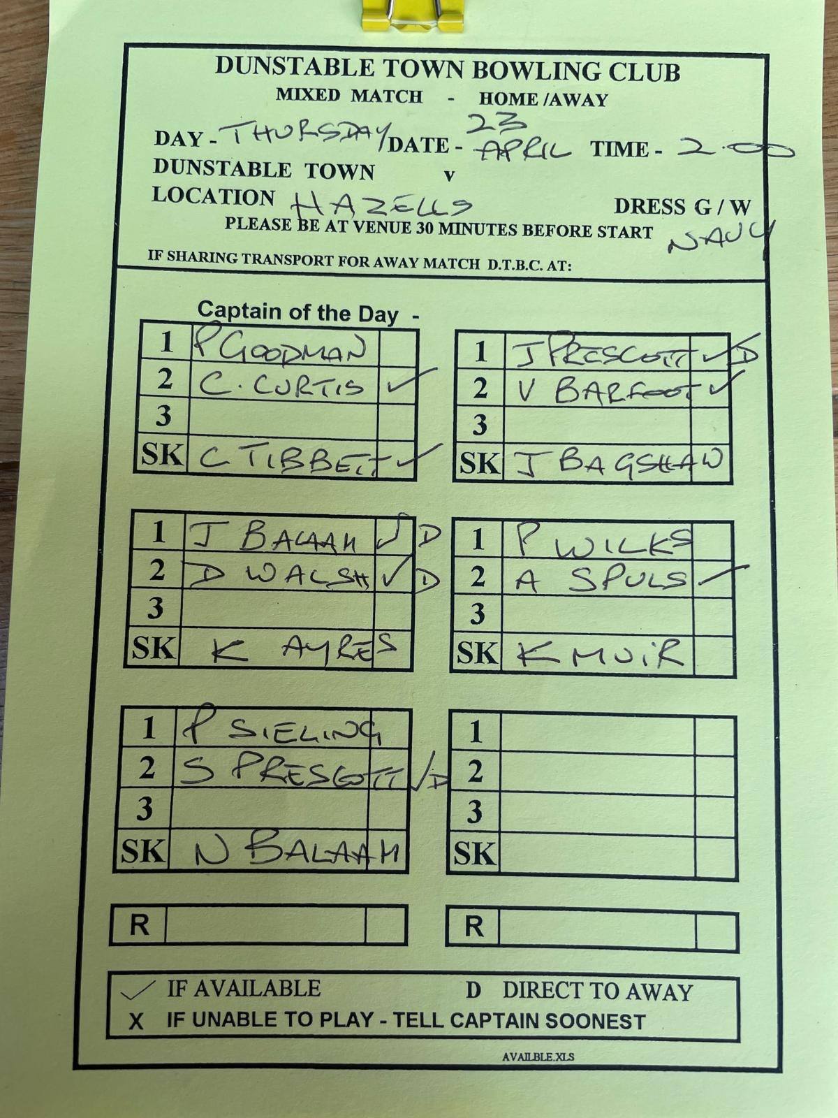 23/04/26 Away Mixed v Hazells