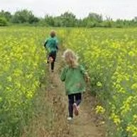 Children running in field Children running in field