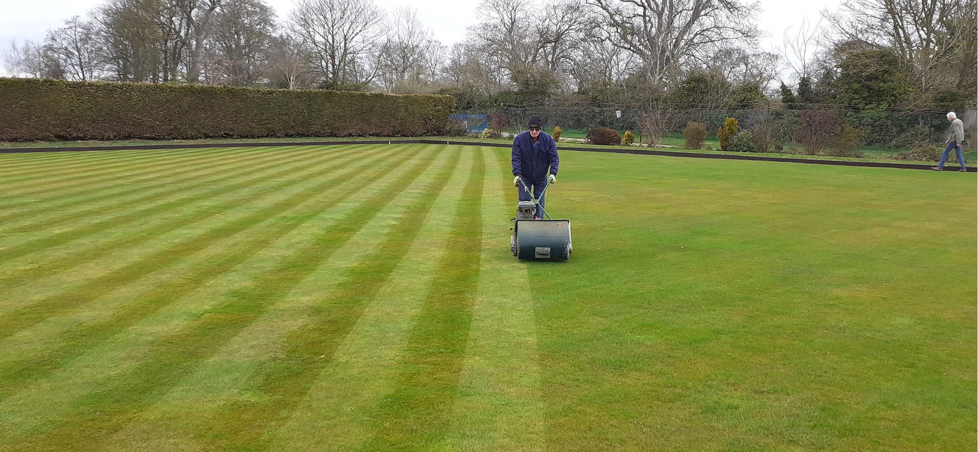 March 20th, 2023 - first cut of the year with the repaired mower!  Thanks for the photo, Bern.