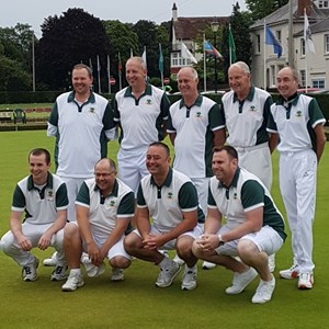 Worcestershire County Balcombe Trophy Team. Back row, A. Walters, R. McCaughtrie, R. Dawson, J. Weston, R. Stanley. Front row 3rd from the left, D. Hemmings.