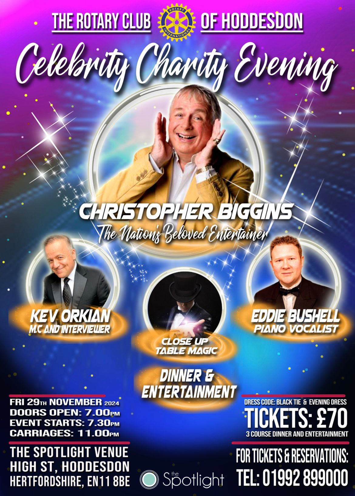 The Rotary Club of Hoddesdon Benevolent Fund Ltd. Celebrity Charity Event