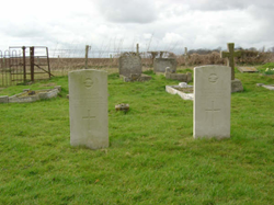 Graves of Lt Hopgood & 2nd Lt Mitchell at Throwley Church