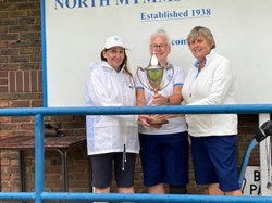 Sue Burbidge & Sue Knight winners Ladies Drawn Pairs Lily Maynard Cup