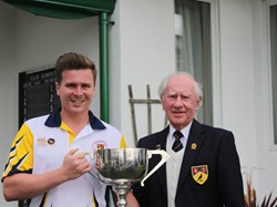Leeds Cup winner Sam Roberts with President John Newland