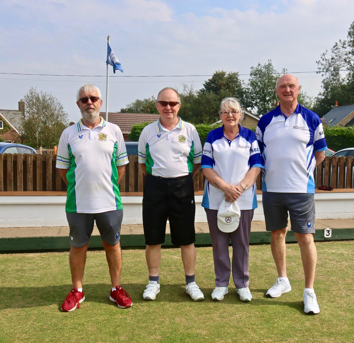 Secretary's Pairs finalists: Graham Patrickson, John Holroyd, Rita Downs and Martyn Dolby.