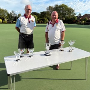 Peter & Steve with the trophy and prizes Peter & Steve with the trophy and prizes