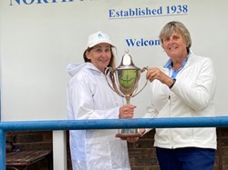 Sue Burbidge & Sue Knight winners Ladies Drawn Pairs Lily Maynard Cup