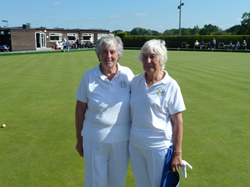 Betty Bell & Annette Oliver before the County Pairs win in 2014