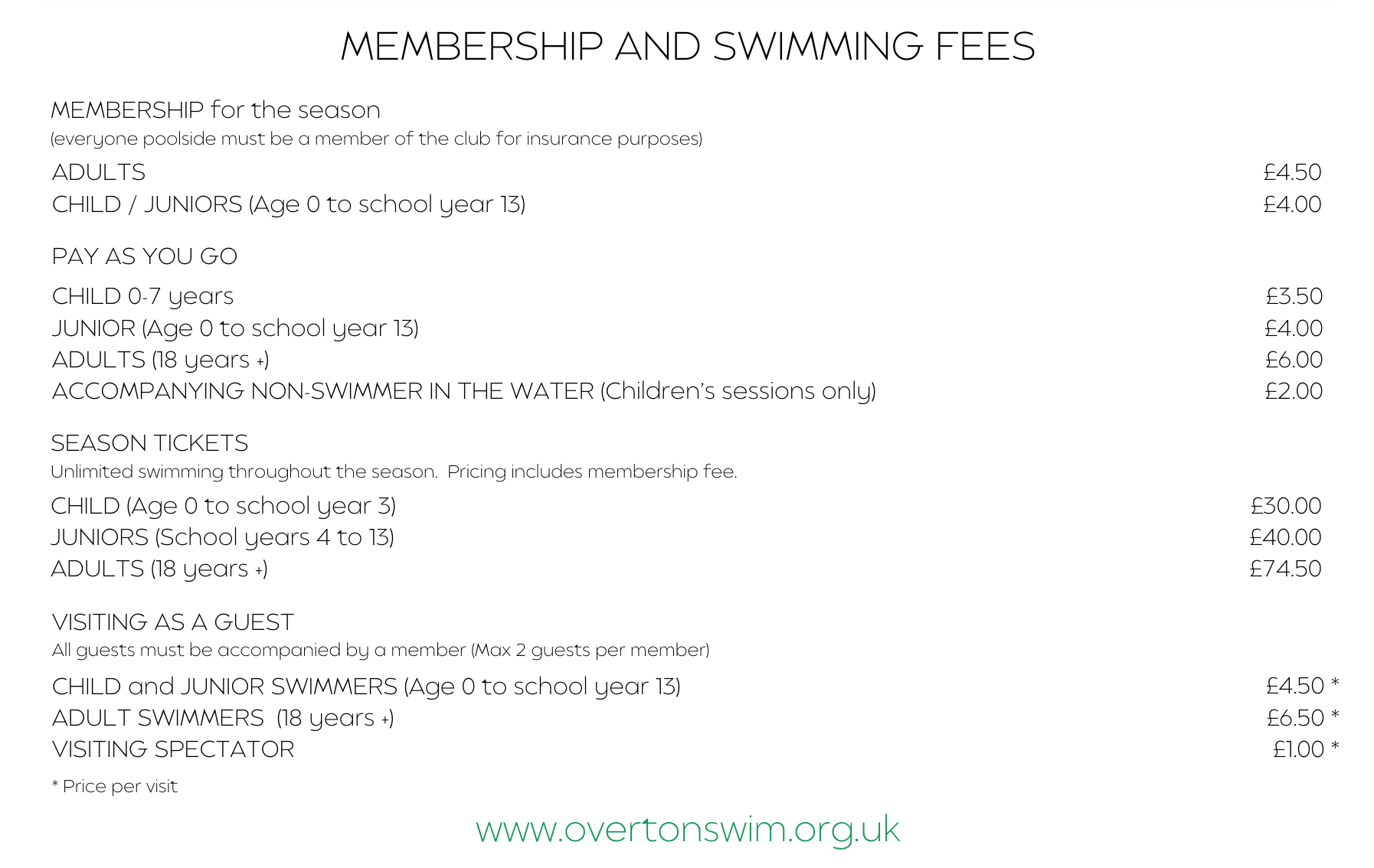 Lordsfield Swimming Club Membership