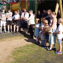The Mayor officially opens the new play equipment in The Dell, September 2019