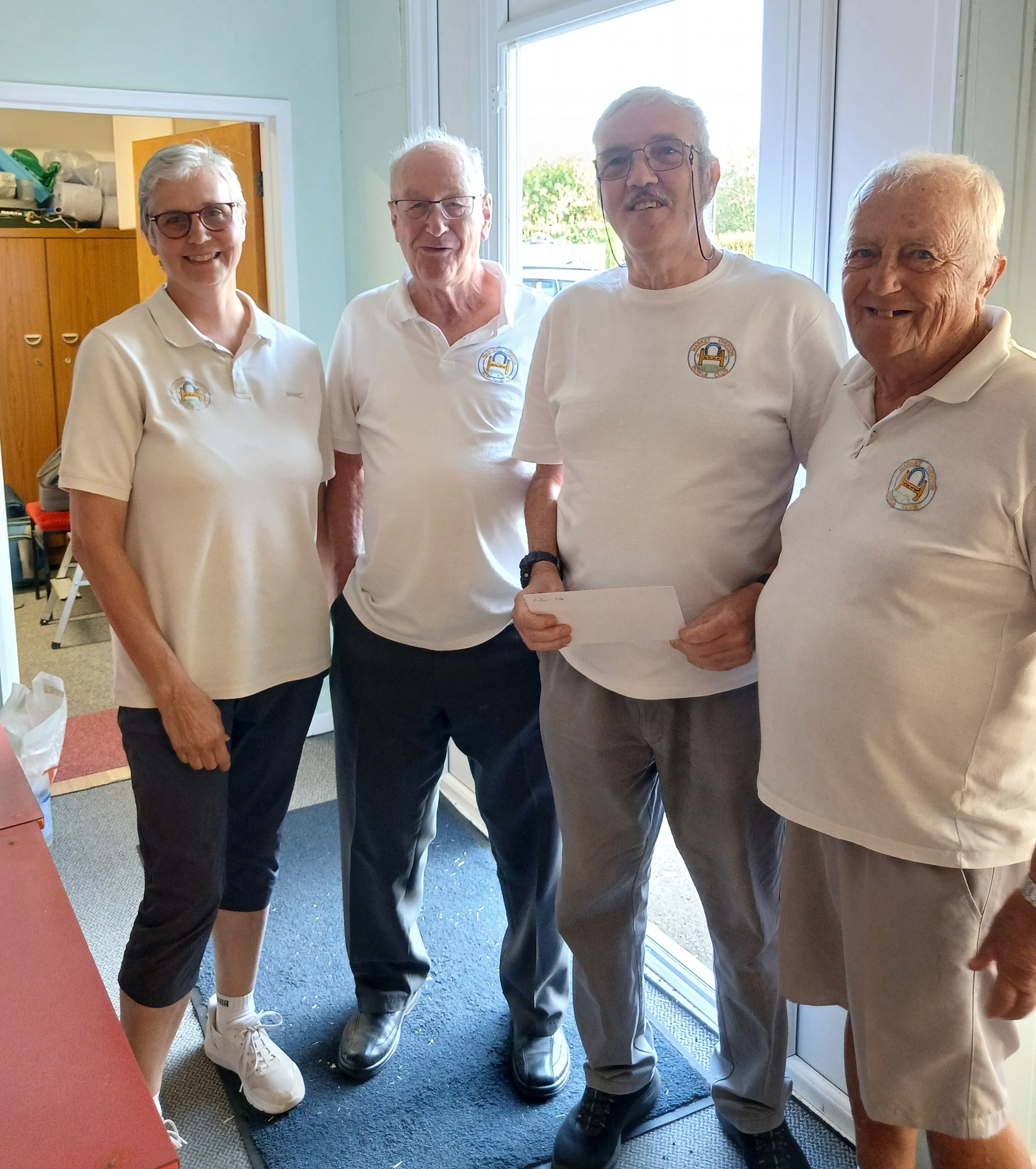 Winners Dave Cutbush, John McFadden & Peter kelleher with President Liz Dyer