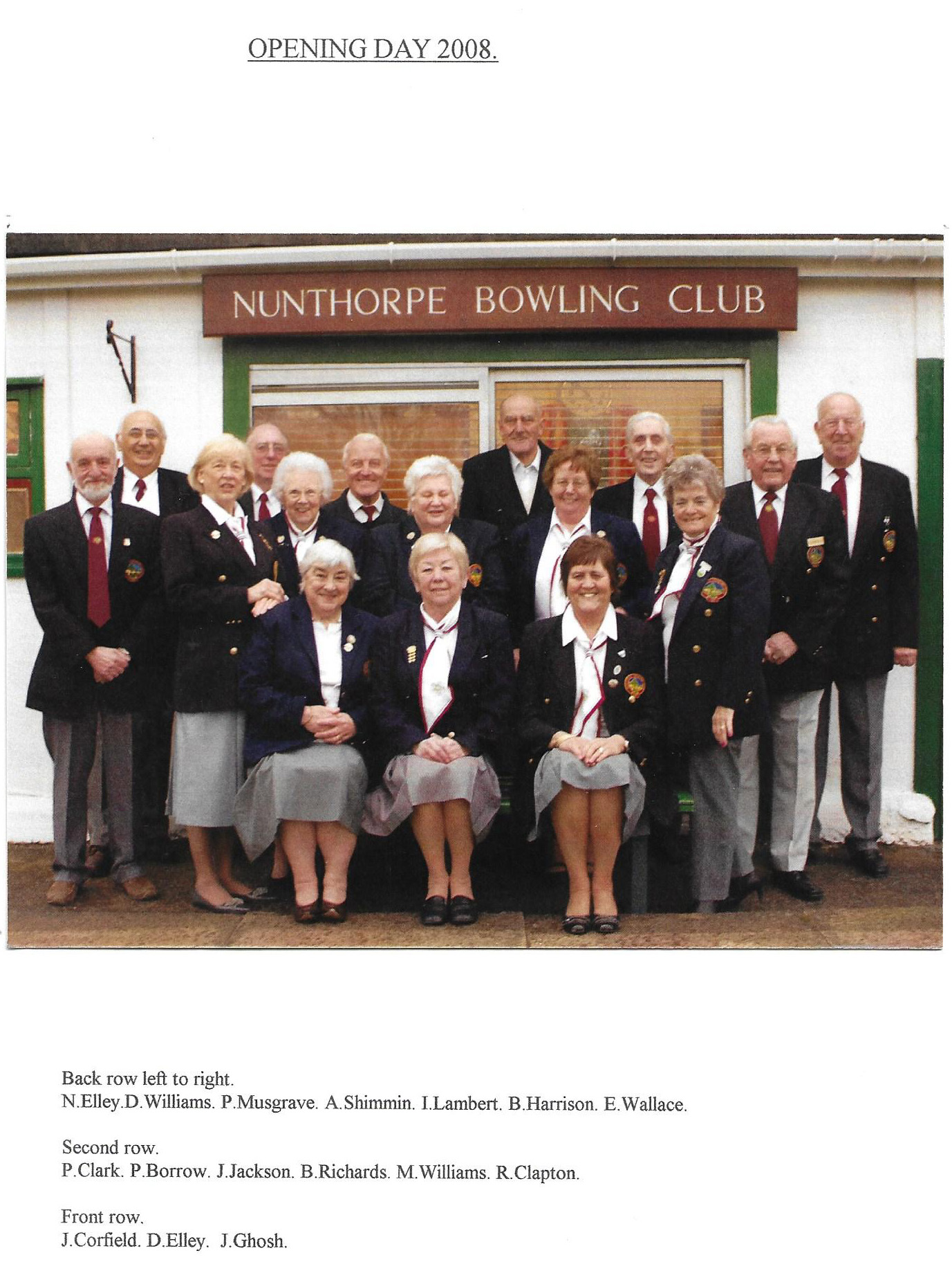 Nunthorpe Bowling Club Centenary Celebrations 2008