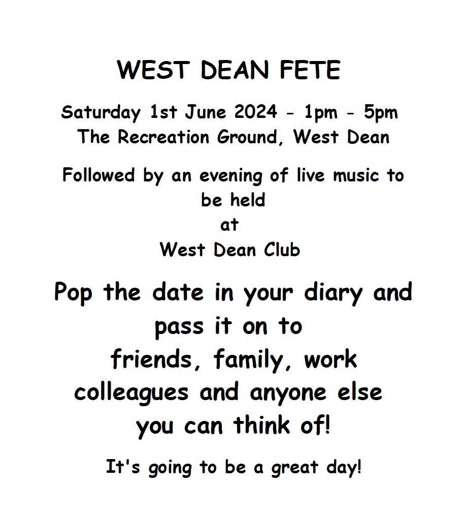 West Dean Parish Council Village Fete 2024