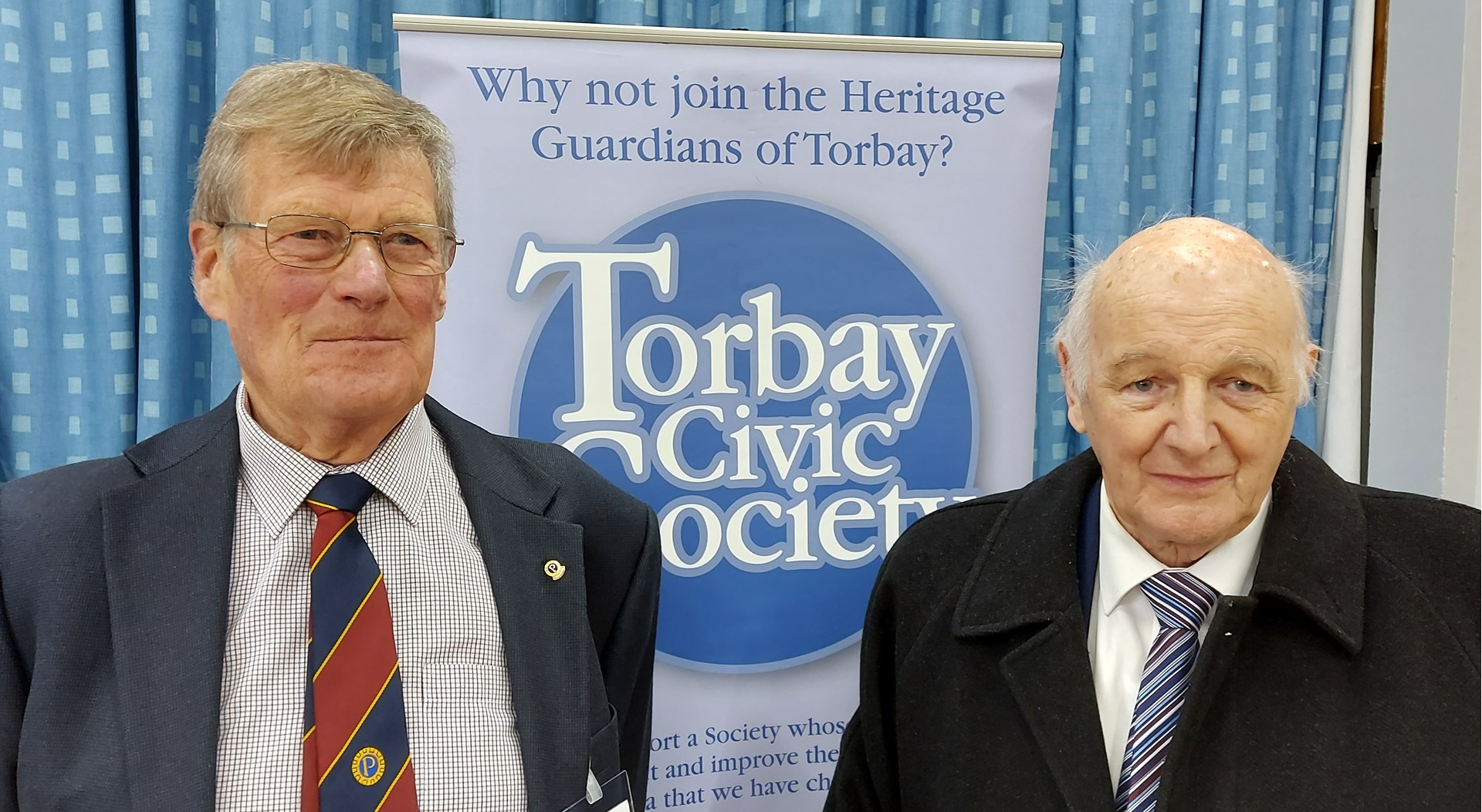 Chairman Steve Battersby with Speaker Ian Handforth of The Torbay Civic Society