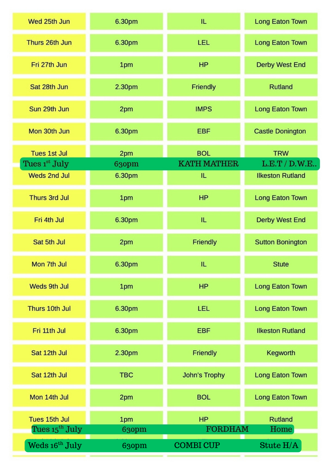 Long Eaton Town Bowls Club 2025 Calendar Long Eaton Town Bowls Club 2025 Calendar