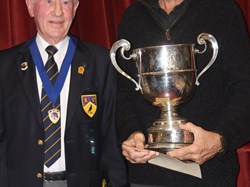 President John Newland with Trevor Gosling winner of the Weston Cup, Men's Championship singles