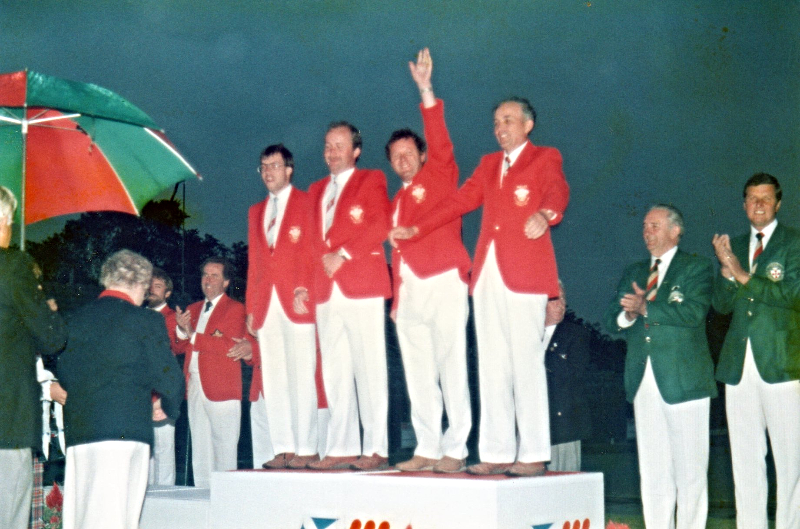 Receiving the Gold Medal in a rain swept Edinburgh in 1986