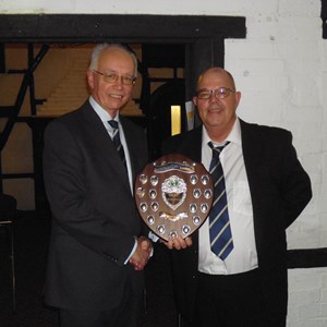 Club Chair Kevin Gynn and Club Captain Tony Jones with the Celebration Shield