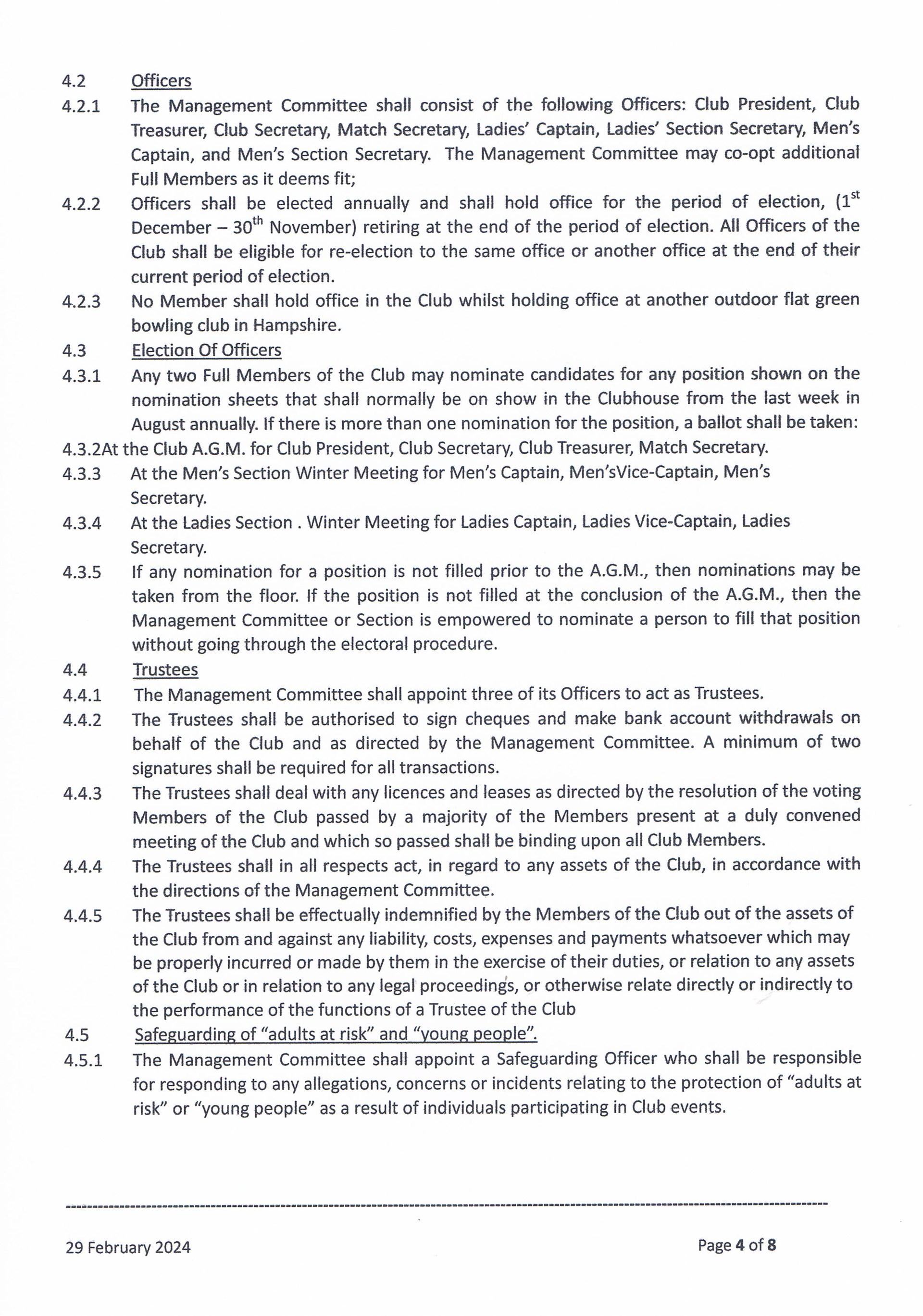 Hayling Island Bowls Club club Constitution