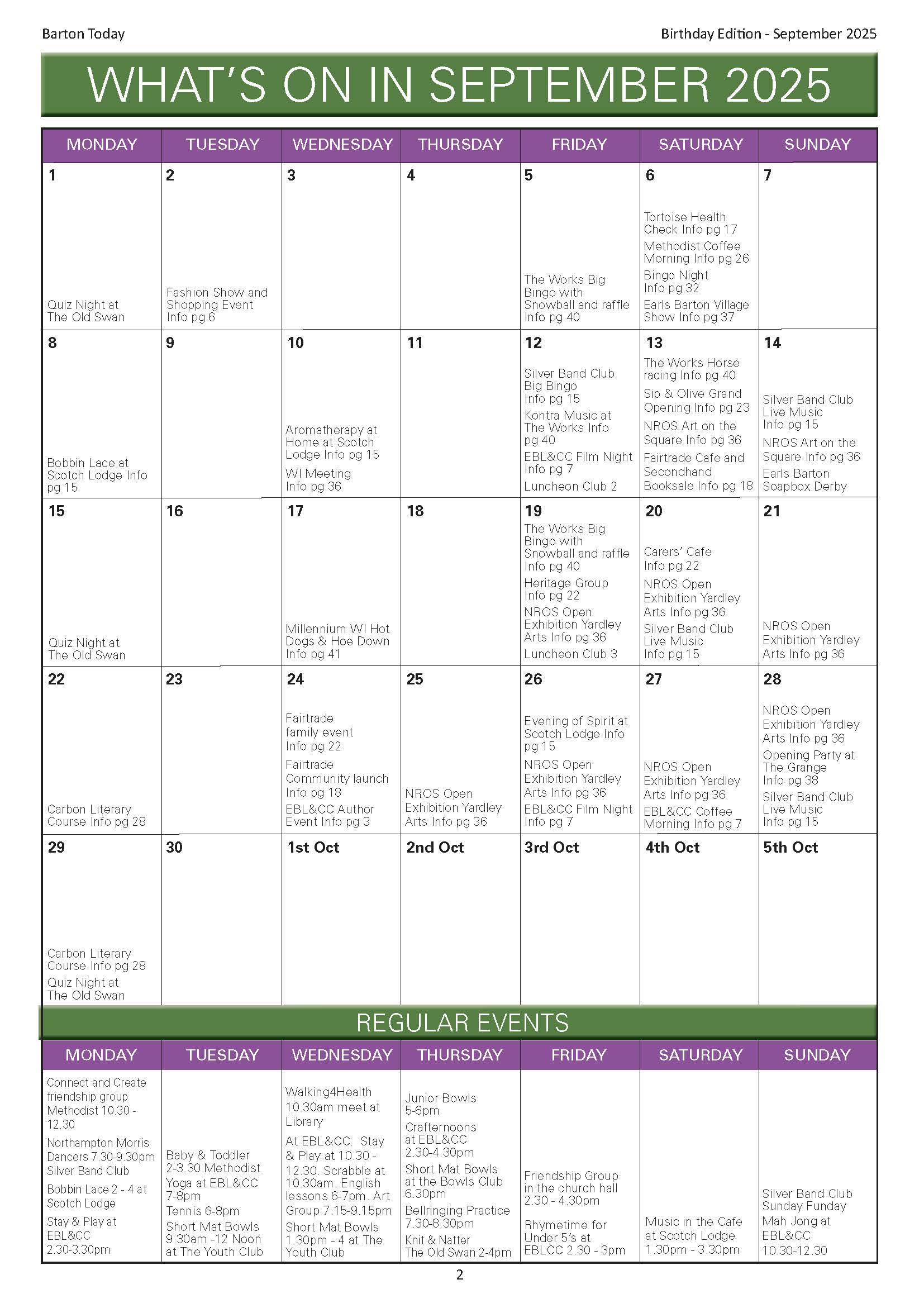 Barton Today What's On this Month