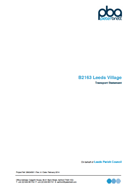 Leeds Parish Council Highway report