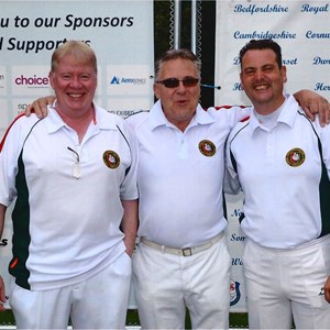COUNTY TRIPLES CHAMPIONS 2015 : Don Savage (s), Clive Graves (1), Paul Seymour (2)