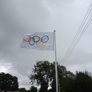 The flag flying high