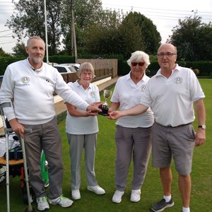 Mixed Pairs winners Annette Oliver & Richard Lambert on right with runners up Colin Wagstaff & Jo Abbott
