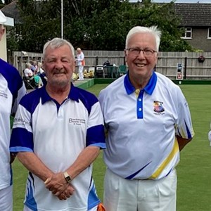 Senior pairs finalists, from the left: Martyn Dolby, Dusty Miller, Bob Warters and John Suffling.