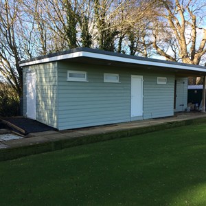 The new toilet block, ready for the start of the new season