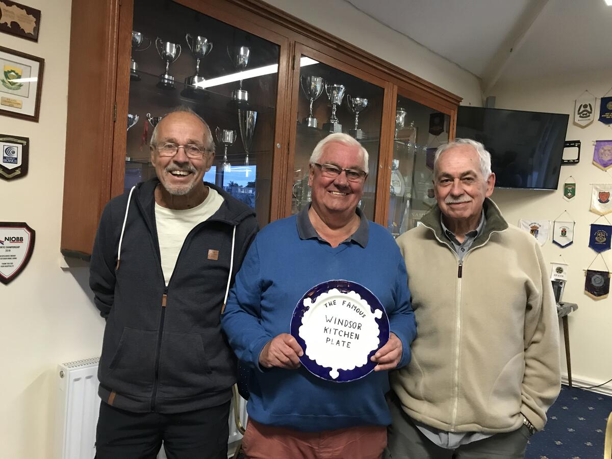 Kitchen Plate winners 2023 - Peter Morrish , Clive Palfrey, Roy Brown,(David Thomas, Eddie Thorne.)