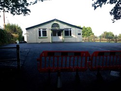 New tarmac surface at the front of Clawton Parish Hall