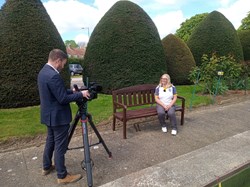 Carole being interviewed for Anglia TV