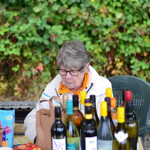 Wendy runs the charity raffle stall