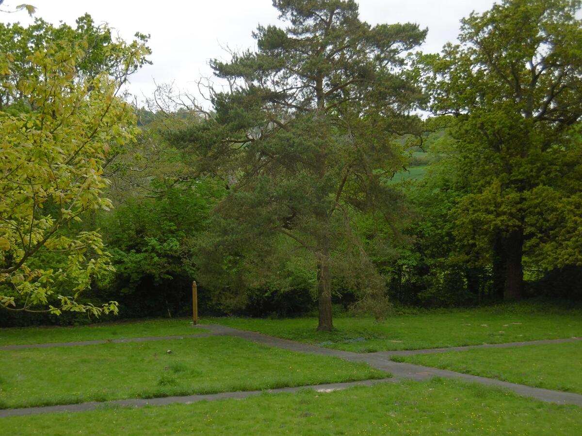 The Ashes Scattering Memorial Post in the Lower Cemetery The Ashes Scattering Memorial Post in the Lower Cemetery