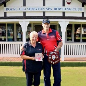 Margaret Smith MBE Shield: Colin Wagstaff with Margaret Smith after being presented with the shield.