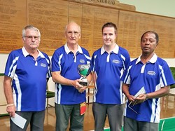J Saunders, B Harrison, R Elmore & J Peters - County Fours Winners 2017
