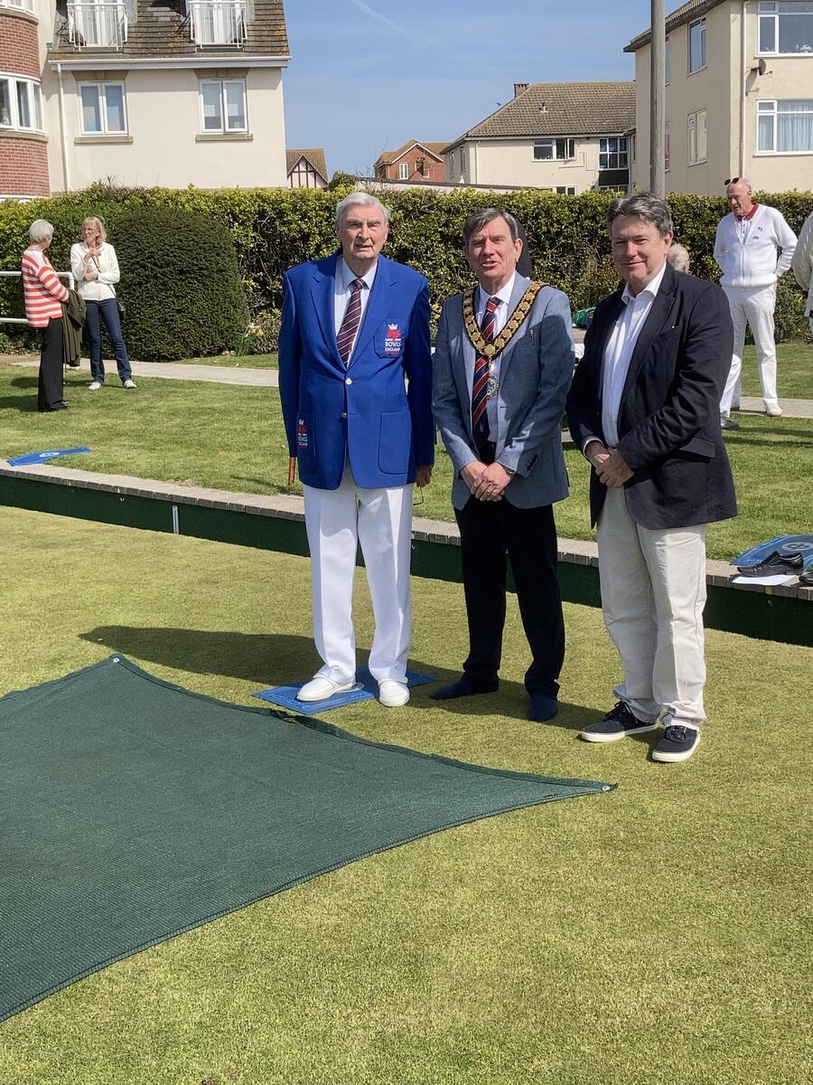 Our President David Mitchell-Gears MBE with Chairman of TDC Cllr Jeff Bray and Tendring CEO Ian Davidson