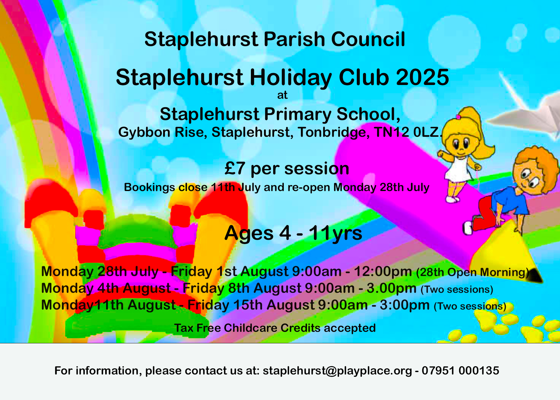 Staplehurst Parish Council Summer Play Scheme 2025 Staplehurst Parish Council Summer Play Scheme 2025