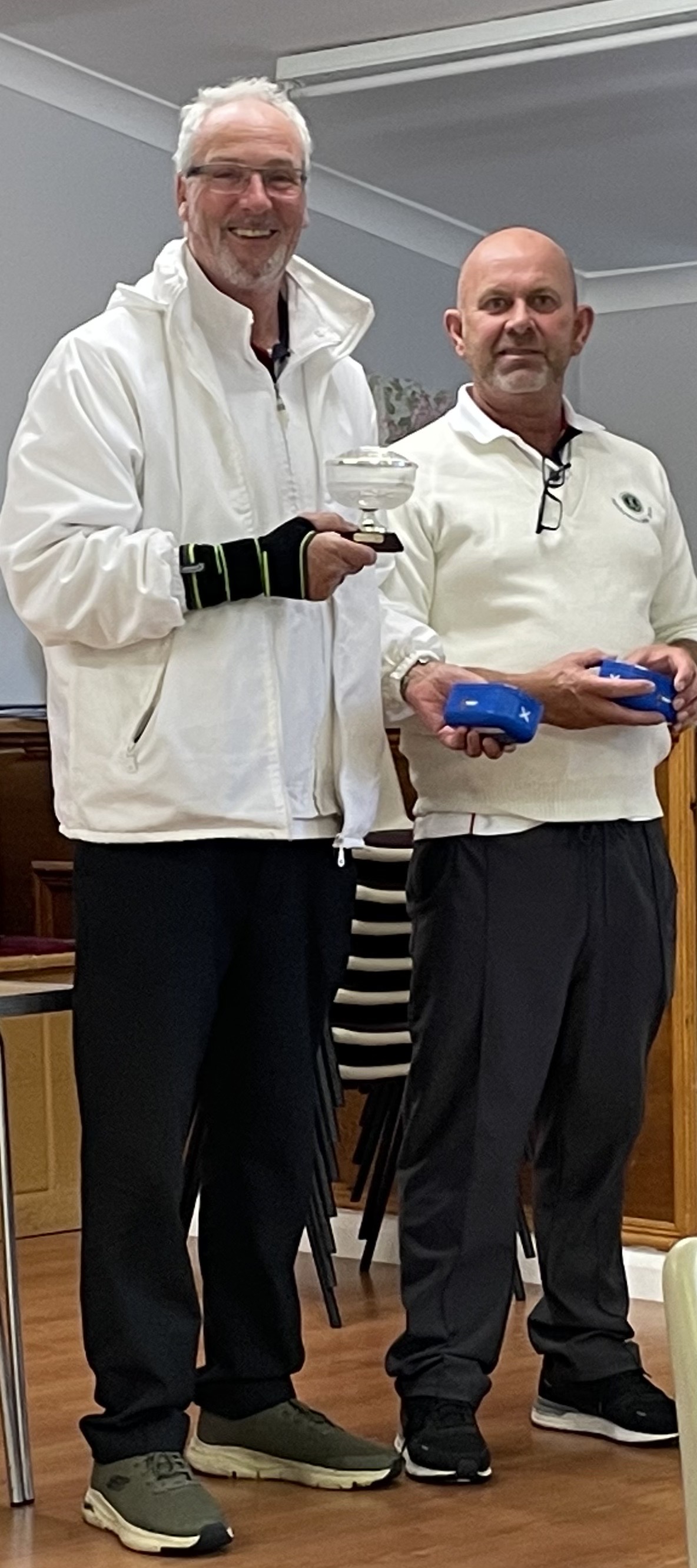 Nigel Harrison and Peter Kent take top spot (with runners-up Gail and Simon Allan) in the close of the 2024 season Presidents Day competition (September 15th)