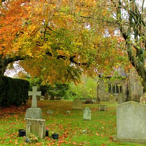 Churchyard in Autumn - Claire Whatley
