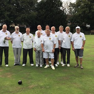 Team photo, taken before the final game of the season. Front row, l to r: Ivor and Roger, back row, l to r: Elton, Trevor, Steve,Trevor, Stephen, Bill, John, Peter and Malcolm. Photos by Alex.