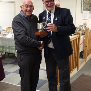 Martin collecting his trophy