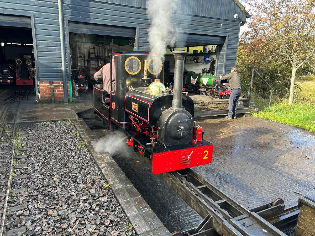 Ivor about to move under steam for first time at Eastleigh 31/10/2023