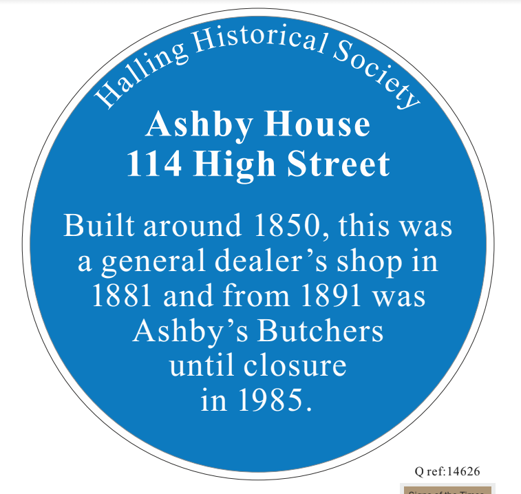 Halling Historical Society Plaque 12: Ashby House 114 High Street