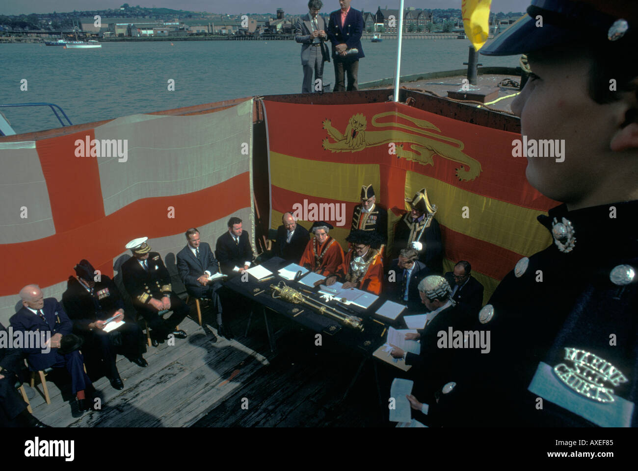 Admiralty Court of the City of Rochester Kent. Court on a River Barge 1970s UK Circa 1975 Admiralty Court of the City of Rochester Kent. Court on a River Barge 1970s UK Circa 1975