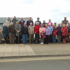Group photo taken by our driver just before leaving Sandown for the ferry home.