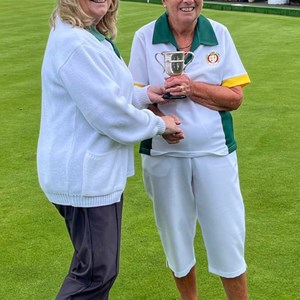 Gill Mead - Ladies 2 Wood Singles winner Gill Mead - Ladies 2 Wood Singles winner